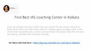 Best IAS coaching Center in Kolkata