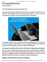 How to disable laptop touchpad on Windows 10?