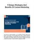 9 Unique Strategies And Benefits Of Content Marketing PowerPoint PPT Presentation