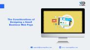 The Considerations of Designing a Small Business Web Page