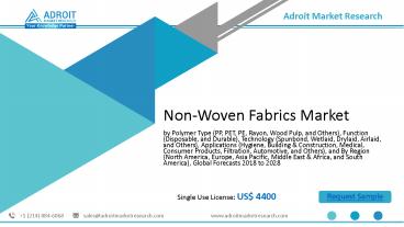 Global Non-Woven Fabrics Market Size, Share & Industry Forecast 2020-2028