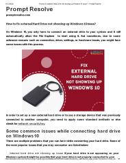 How to fix external Hard Drive not showing up Windows 10 issue?