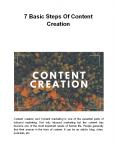 7 Basic Steps Of Content Creation PowerPoint PPT Presentation