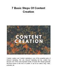 7 Basic Steps Of Content Creation