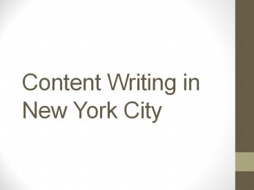 Content Writing in New York City