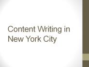 Content Writing in New York City