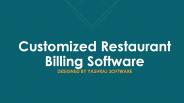 inexpensive Restaurant Billing Software in India