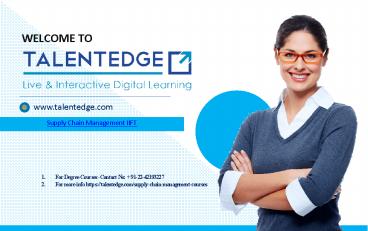 Supply Chain Management Online Courses In India