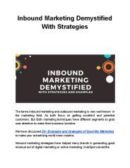 Inbound Marketing Demystified With Strategies