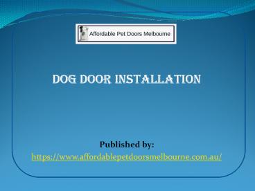 Dog Door Installation