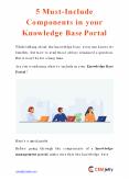 5 Must-Include Components in your Knowledge Base Portal PowerPoint PPT Presentation