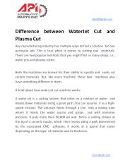 Difference Between WaterJet Cut and Plasma Cut