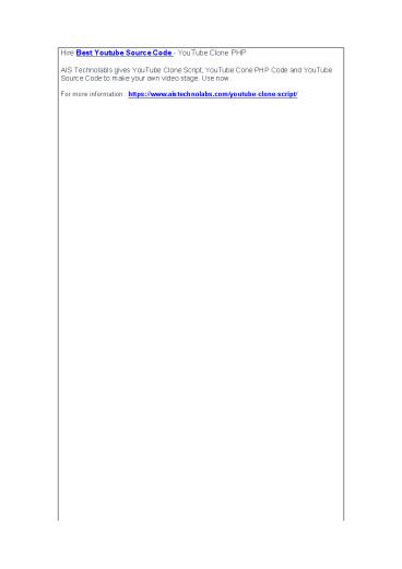 Hire Best Youtube Source Code - YouTube Clone PHP