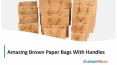 Attractive Printed Brown Paper Bags With Handles For Sale in USA