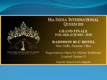 Be a part of Mrs India auditions today