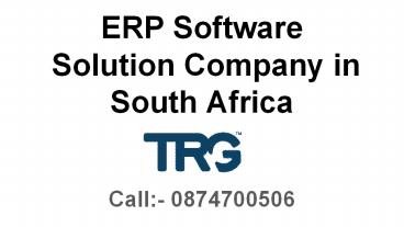 ERP Software Solution Company in South Africa
