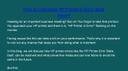 HP Printer Error State