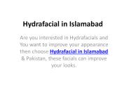 Hydrafacial in Islamabad