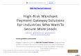 High-Risk Merchant Payment Gateway PowerPoint PPT Presentation