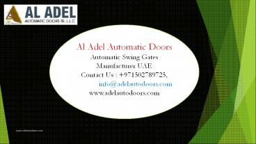 Automatic Sliding Doors Suppliers In UAE