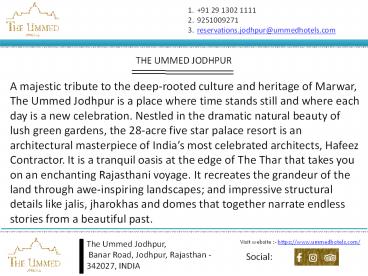 5 Star Hotels In Jodhpur