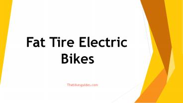Fat Tire Electric Bikes