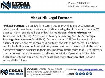 Benami Property Advocates In India