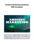 Ambient Marketing Explained With Examples PowerPoint PPT Presentation
