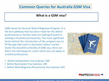 Common Queries for Australia GSM Visa