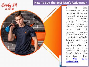 How To Buy The Best Mens Activewear