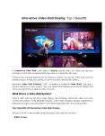 Interactive Video Wall Display: Top 3 Benefits PowerPoint PPT Presentation