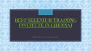selenium training in Chennai