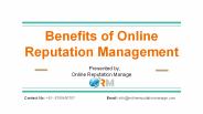 Online Reputation Manage- Benefits of Online Reputation Management