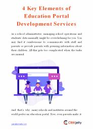 4 Key Elements of Education Portal Development Services