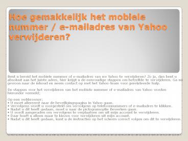 Yahoo klantenservice Nederland telefoonnummer your online help service provider