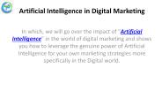 Artificial Intelligence in Digital Marketing