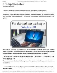 Common methods to resolve Windows 10 Bluetooth not working issue