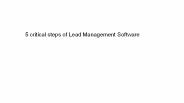 5 critical steps of Lead Management Software