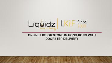 Vodka Online Shop in Hong Kong