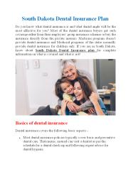 South Dakota Dental Insurance plan