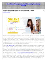 Data Science Training Institute-Online & Classroom Training