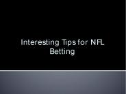 Interesting Tips for NFL Betting