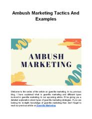 Ambush Marketing Tactics And Examples