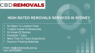 Sydney Removalists|CBD Removals