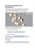 Top Tools For Mobile Game Development PowerPoint PPT Presentation
