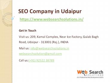 SEO companies in Udaipur