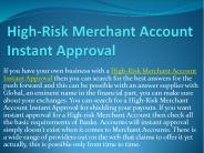 High-Risk Merchant Account Instant Approval