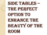 How can you Choose the Best Side Tables?