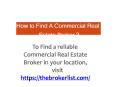 How to find List of Commercial Real Estate Brokers