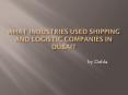 What Industries Used Shipping And Logistic Companies In Dubai? PowerPoint PPT Presentation